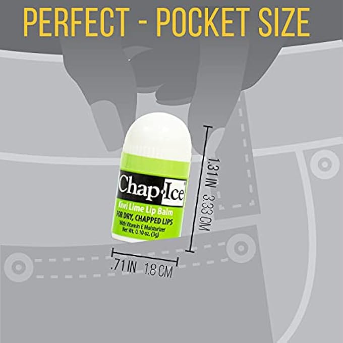 Chap Ice | 12-COUNT MINI KIWI LIME LIP BALM | LIP BALM PACK FORTIFIED WITH VITAMIN E FOR DRY, CRACKED LIPS | MADE IN USA | 12-COUNT MINI LIP BALM WITH KIWI LIME FLAVOR (0.10OZ/3G EACH) - Image 3